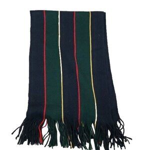 Roundtree & Yorke New Mens Striped Scarf Navy Green